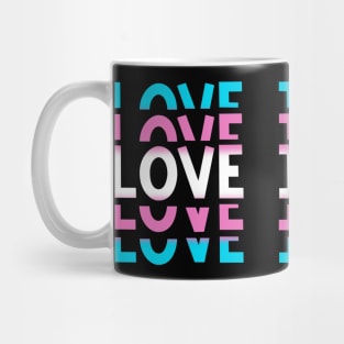 Vintage Retro Love is Love Transgender Stacked Letters Trans Pride Mug